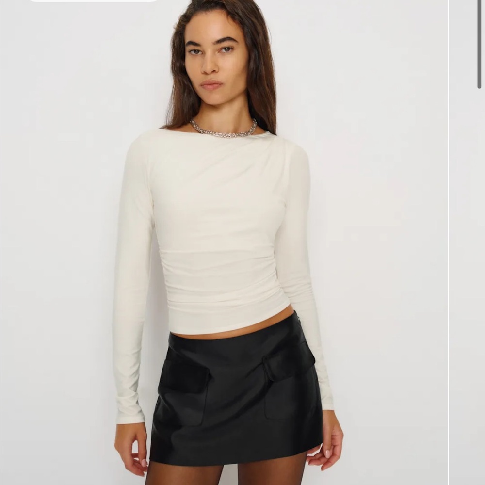 Reformation Liam Knit Top Ivory - Size S